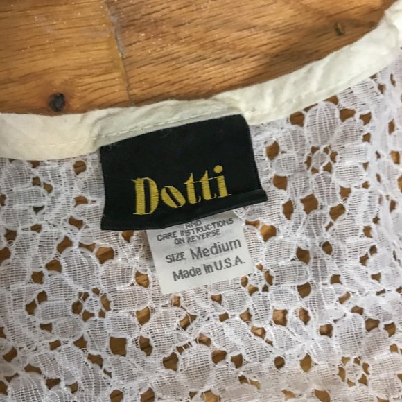 DOTTI White Lace Button Up Mini Dress Cotton Crepe ?? - Picture 3 of 5